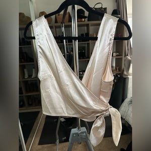 Topshop champagne-colored blouse